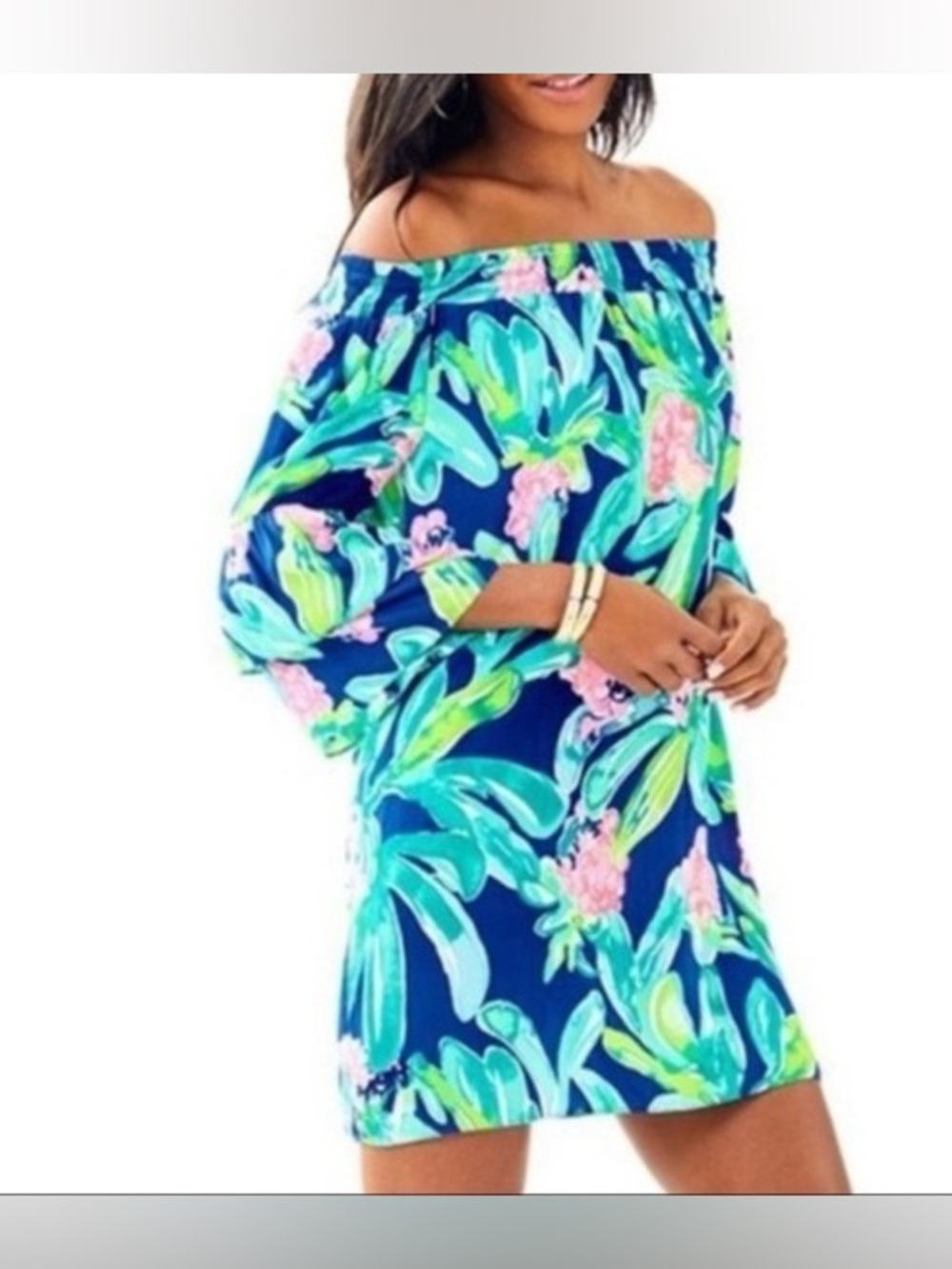 Lilly Pulitzer Tobyn Ruffle Sleeve Tropical
Tunic Dress S